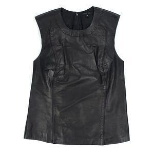 OHNE TITEL Lamb Leather Top Minimal Quiet Luxury Grunge Moto Biker Boho Indie